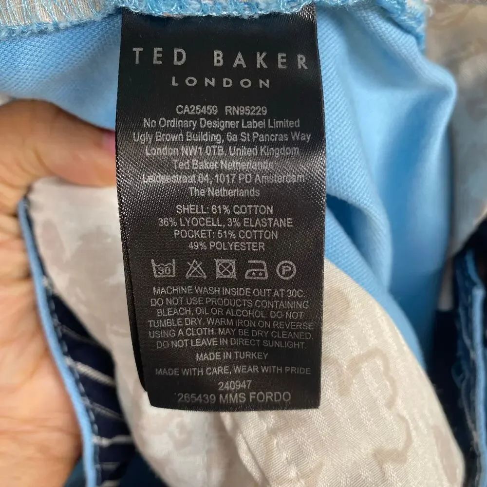 Ted Baker Shorts‎ Size 38 Blue Chino Casual Golf Coastal Preppy